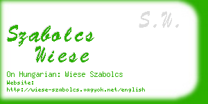 szabolcs wiese business card